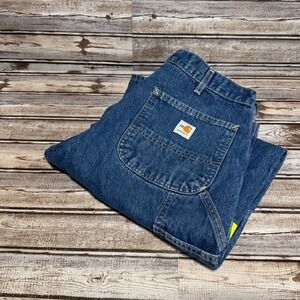 Carhartt FR Flame Resistant Denim Work Pants Hi-Vis Reflective FRB13 DNM 33x33